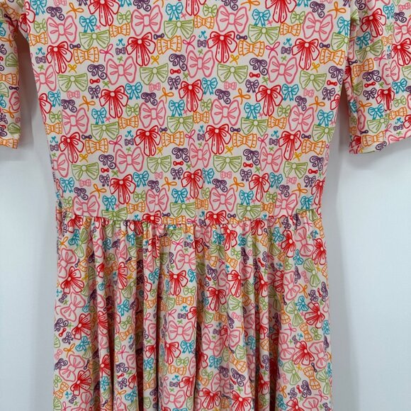 Dot Dot Smile Girl's Ballerina Skater Dress sz 11 NWT Short Sleeve Colorful Bows - Picture 4 of 9